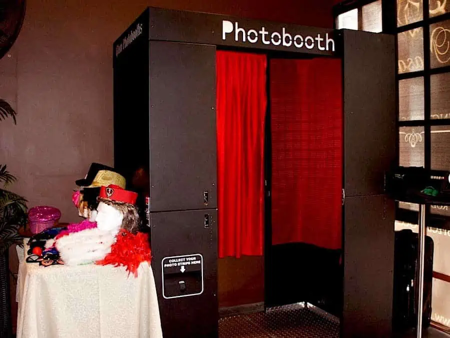 Glam Photobooths - Classic Photo Booth with red curtain