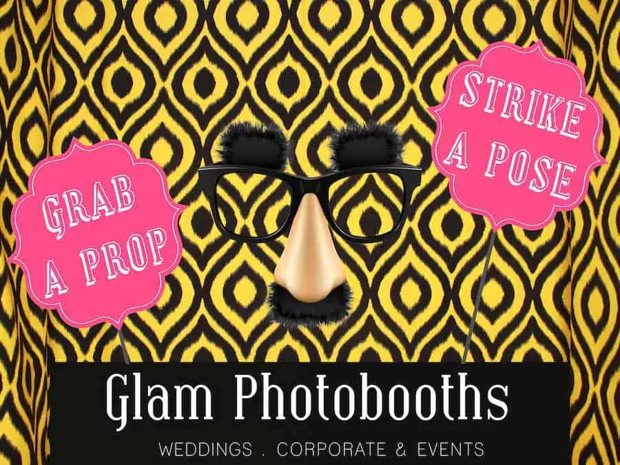 Glam Photobooths Classic Photo Booth Backdrop - Yellow Buzz
