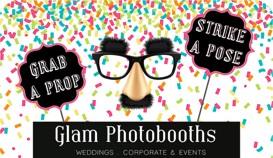 Glam Photobooths Selfie Station - Colourful Confetti Backdrop