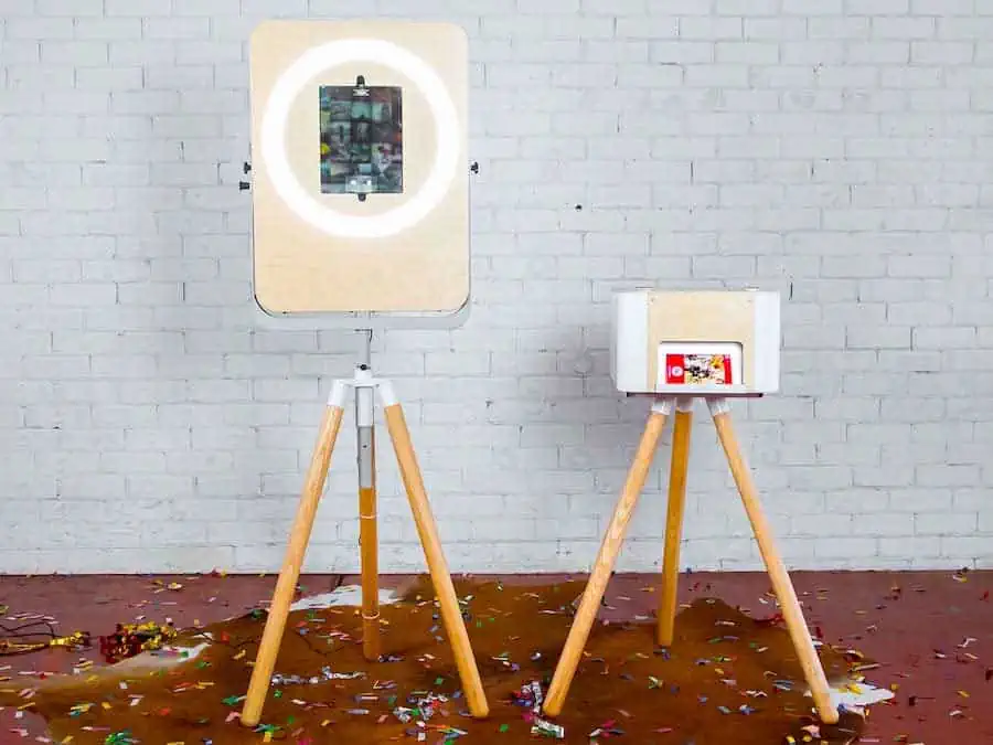 Selfie Station Open-Air Photo Booth with Printer setup